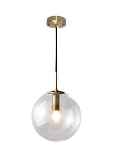 Lennox Brushed Gold Glass Pendant Light PLD483G