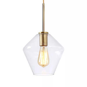 Single Pendant: Brushed Gold Glass Pendant PLD2323