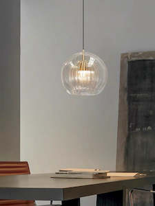 Single Pendant: Globe Luciana Pendant Light in Clear Glass PLGG25