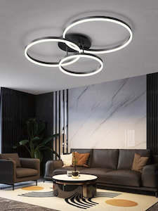 Ceiling Lights: CIRCULAR CIR456 Three-Ring Black Flush Mount Ceiling Light CIR456