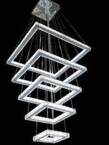 Quadruple Square Staircase Chandelier BWCF620