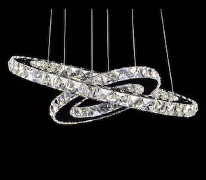 Stairway Pendant: Modern Galaxy Ring Double Led Crystal Chandelier Light CIR3050CD