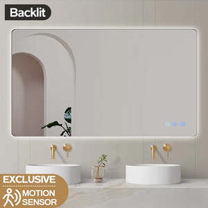 900x750mm Rectangle LED Mirror with Motion Sensor Demister Backlit Touch Switch &hellip;