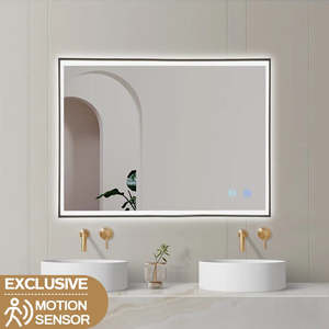 750x600x40mm Rectangle LED Mirror with Demister Touch Sensor Switch Wall Mounted&hellip;