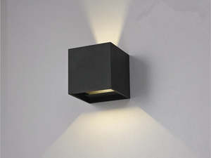 Decor Wall Light: Modern Waterproof Square Adjustable Up & Down LED Wall Light Black