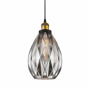 Smoky Grey Glass Single Pendant
