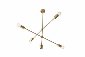 Modern Chandelier: Brushed Brass Stylish Pendant Light