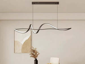 Kitchen Lighting Collection: LED Kitchen Bar Black Pendant Light 1200mm - Twist Luna