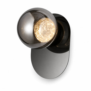Decor Wall Light: GW156 Colour Change LED Wall Light – Smoky Grey Glass