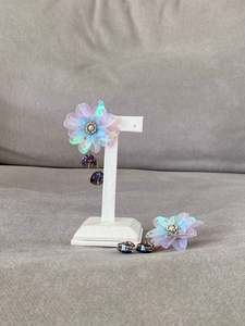 Rhea: Iridescent Floral Drop Earrings