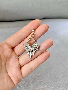 Rhea: Crystal Fan Drop Earrings