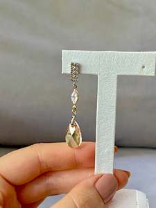 Swarovski Vertical Crystal Drop Earrings