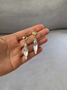Swarovski Long Navette Drop Earrings