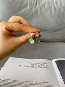 Mint Green Cushion Cut Crystal Drop Earrings