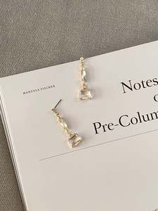 Crystal Geometric Drop Earrings