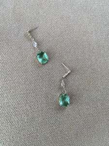 Emerald Green Crystal Drop Earrings