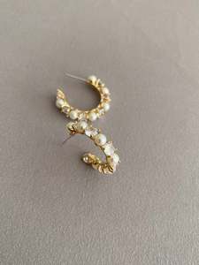 Rinoa: Swarovski Pearl & Crystal Hoop Earrings - RIN92