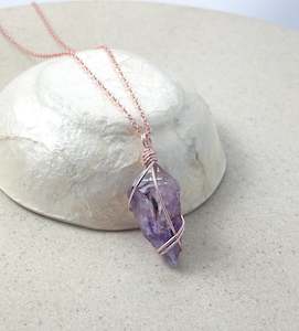 Rose Gold Necklaces: Amethyst Rose Gold