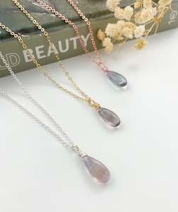 Mini Luna S: Rainbow Fluorite Drop - 18 inch