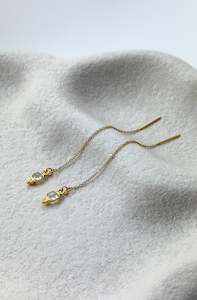 Crystal Earrings: Rainbow Moonstone Thread Earrings