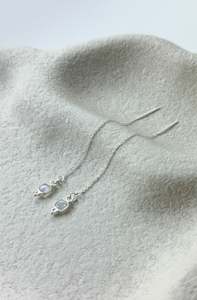 Rainbow Moonstone Thread Earrings