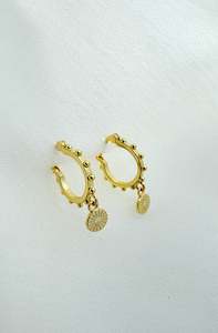 Crystal Earrings: Sunrise Huggies Gold