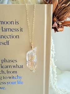 Gold Necklaces: Clear Quartz Necklace Gold