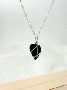 Silver Necklaces: Black Obsidian Silver