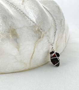 Silver Necklaces: Garnet Silver