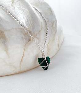 Silver Necklaces: Malachite Silver