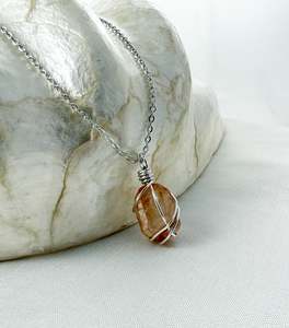 Silver Necklaces: Tangerine Quartz Silver
