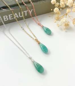 All Available Crystal Jewellery: Amazonite Drop - 16 inch