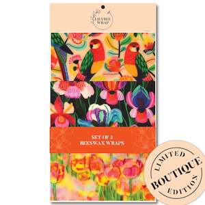 Sets Of 3 Beeswax Wraps: Rosella Riot - Set of 3 Beeswax Wraps