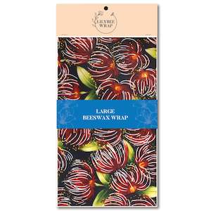 Large Beeswax Wraps: Pohutukawa Perfect - large beeswax wrap