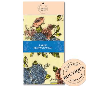 Large Beeswax Wraps: Hydrangea Blue - large beeswax wrap