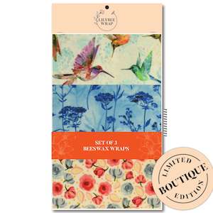 Hummingbird Harmony - Set of 3 Beeswax Wraps