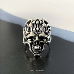 Rings: 925 Silver Biker Ring #RS1