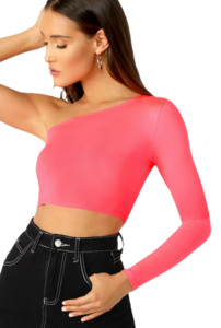 Products: Fluro Pink - One Shoulder Top Step Beyond Studios