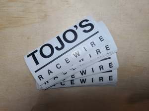 Tojos Racewire: Tojo’s Racewire Vinyl Decal Stickers – Black / White / Grey
