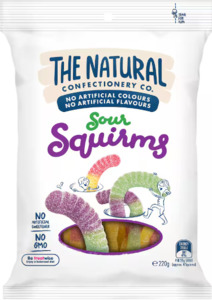 Confectionery: The Natural Confectionery Co. Sour Squirms 220G