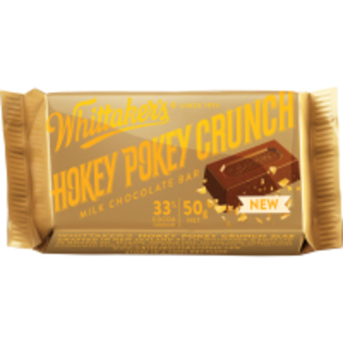 Novelty Bars: Whittaker's Hokey Pokey Crunch 33% Cocoa Milk Chocolate Bar