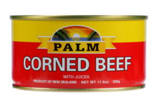 Canned And Packed Foods: Palm Corned Beef With Juices 326g