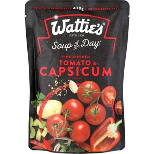 Canned And Packed Foods: Watties Soup Of The Day Pouch Soup Vine Ripened Tomato & Capsicum
