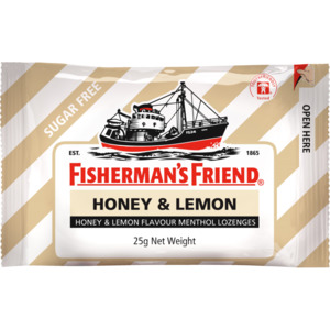 Fisherman's Friend Honey & Lemon Menthol Sugar Free Lozenges 25g