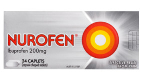 Medicines: Nurofen Ibuprofen Caplets 24pk