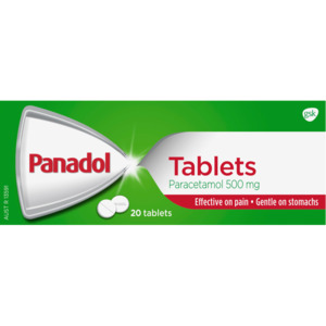 Medicines: Panadol tablets 20s