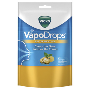 Vicks VapoDrops Butter Menthol Lozenges 24pk