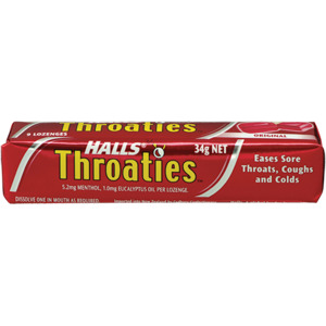 Medicines: Halls Throaties Original SPECIAL $14.00 + GST (INNER 20)
