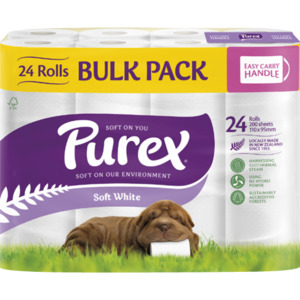 Purex Soft White 2 Ply Toilet Rolls 24pk
