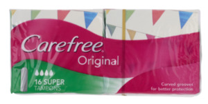 Health Beauty: Carefree Original Super Tampons 16pk